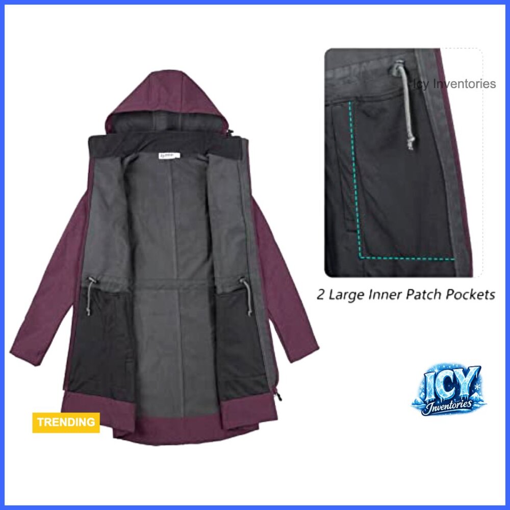 Waterproof Softshell Long Rain Jacket Fleece Line… - image 5
